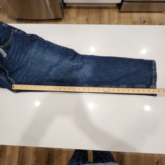 Devil Dog Jeans Dungarees Dark Blue Wash Straight Stretch Denim Mens 36x30 - Picture 13 of 15